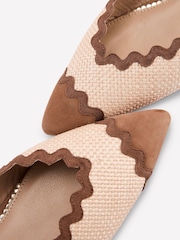 Boden Natural Ric Rac Detail Pointed Flats - Image 4 of 4