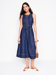 Boden Blue Sleeveless Denim Dress - Image 1 of 5