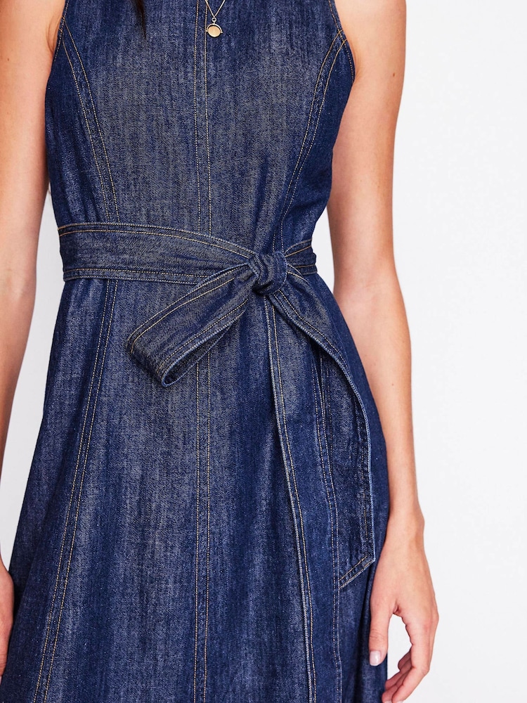Boden Blue Sleeveless Denim Dress - Image 2 of 5