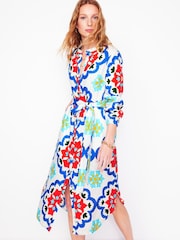 Boden Blue Jenna 100% Linen Shirt Dress - Image 2 of 6