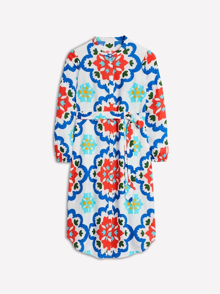 Boden Blue Jenna 100% Linen Shirt Dress - Image 6 of 6
