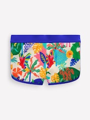 Boden Cream Patterned Swim Shorts - Image 1 of 3