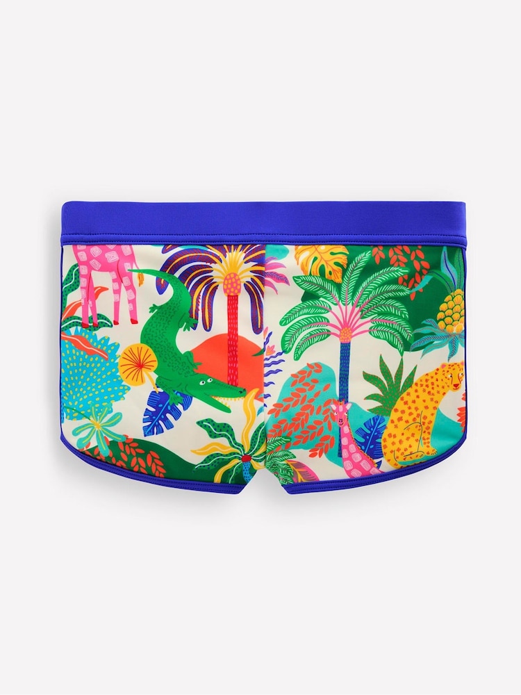 Boden Cream Patterned Swim Shorts - Image 2 of 3