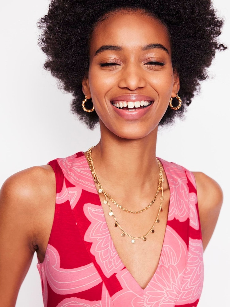 Boden Pink Bolt Olympia Jersey Maxi Dress - Image 2 of 5