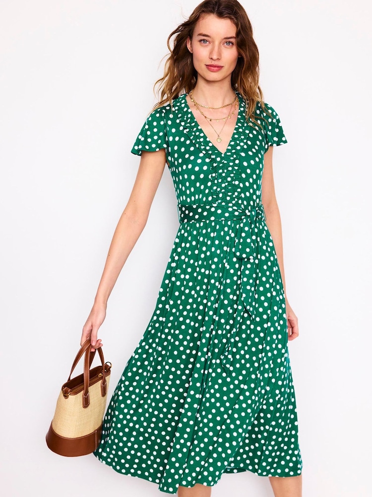 Boden Green Nicola Jersey Tea Dress - Image 1 of 1