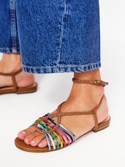 Boden Red Multi Strap Flat Sandals - Image 1 of 5