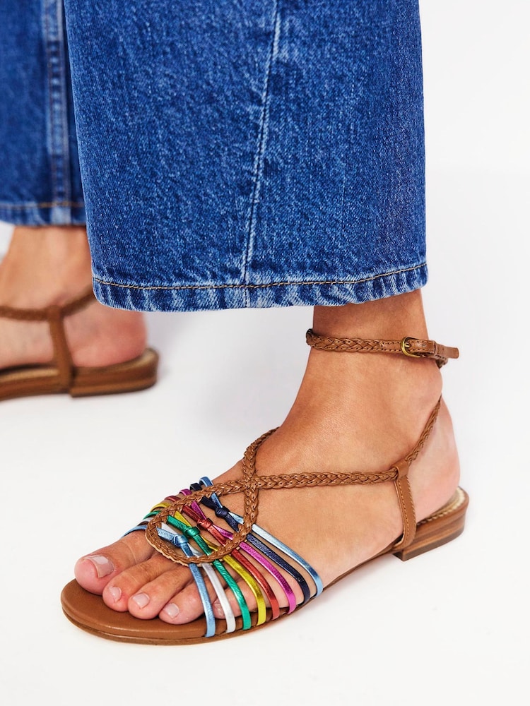 Boden Red Multi Strap Flat Sandals - Image 1 of 5