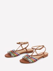 Boden Red Multi Strap Flat Sandals - Image 3 of 5