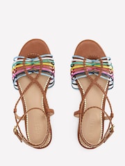 Boden Red Multi Strap Flat Sandals - Image 4 of 5