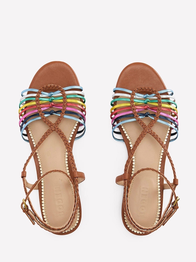 Boden Red Multi Strap Flat Sandals - Image 4 of 5