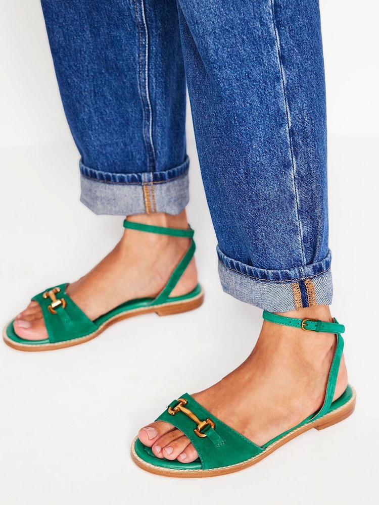 Boden Green Iris Snaffle Flat Sandals - Image 1 of 5