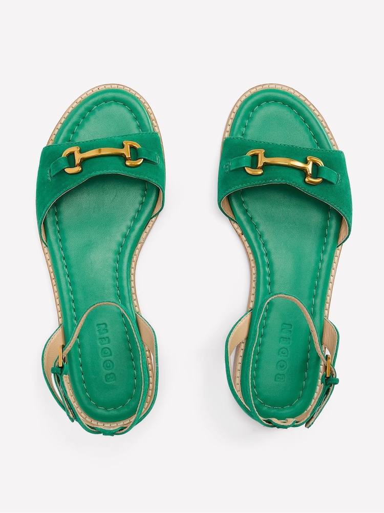 Boden Green Iris Snaffle Flat Sandals - Image 4 of 5