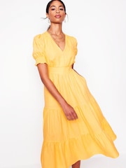 Boden Yellow Anna Tiered Midi Dress - Image 2 of 7