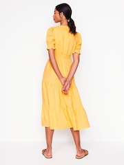 Boden Yellow Anna Tiered Midi Dress - Image 4 of 7