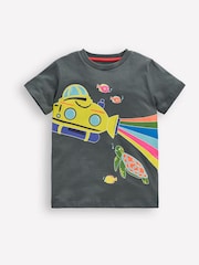Boden Grey 100% Cotton Glow In The Dark T-Shirt - Image 1 of 3