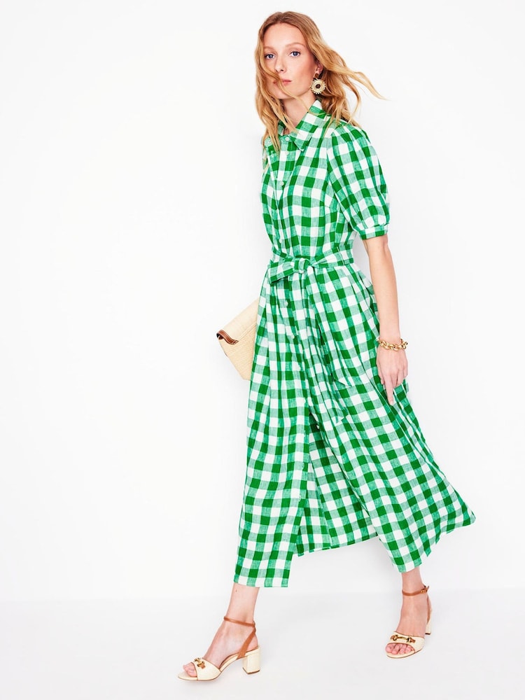 Boden Green Alexa 100% Linen Maxi Shirt Dress - Image 1 of 6