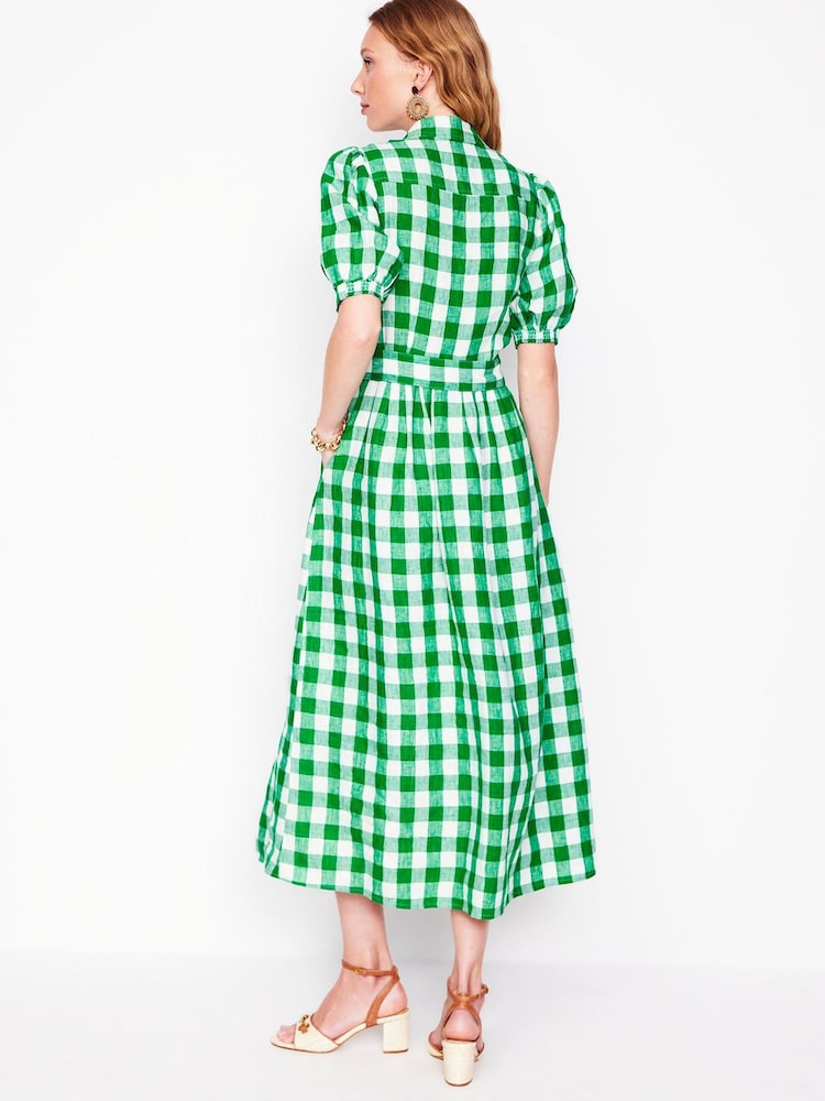 Boden Green Alexa 100% Linen Maxi Shirt Dress - Image 3 of 6