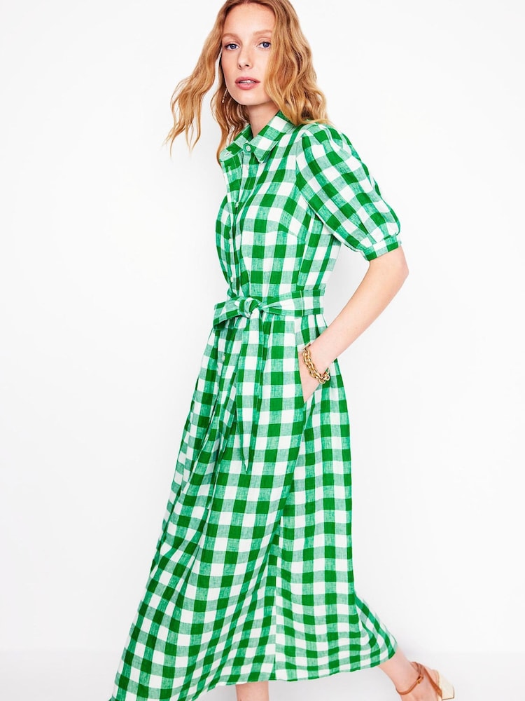Boden Green Alexa 100% Linen Maxi Shirt Dress - Image 4 of 6