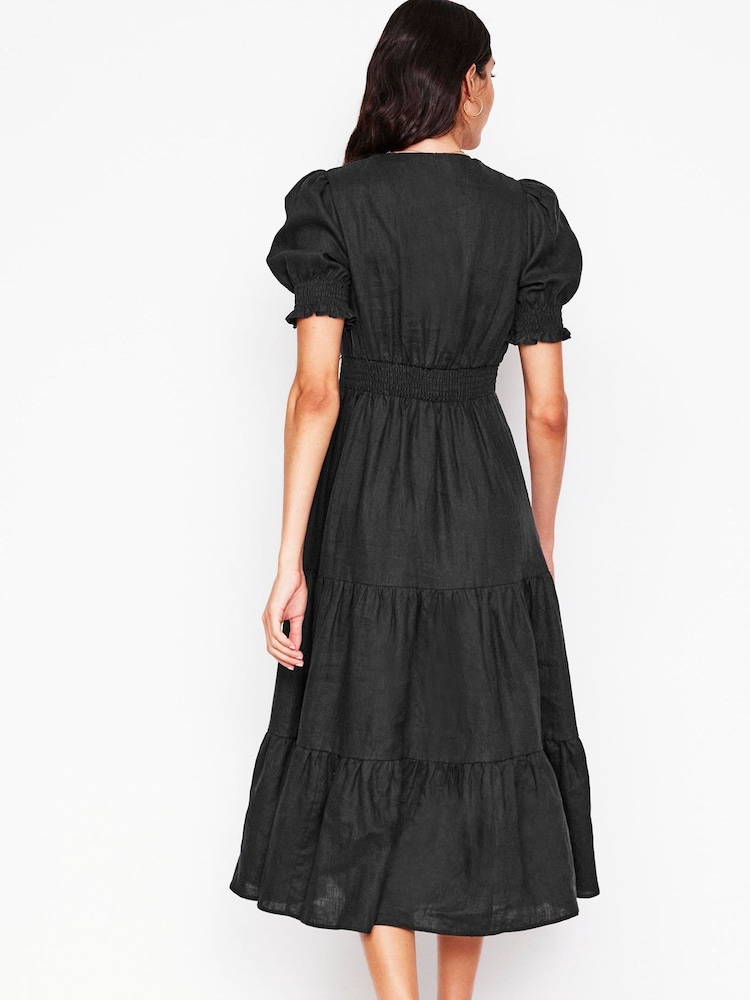 Boden Black Anna Tiered Midi Dress - Image 2 of 4