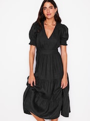 Boden Black Anna Tiered Midi Dress - Image 3 of 4