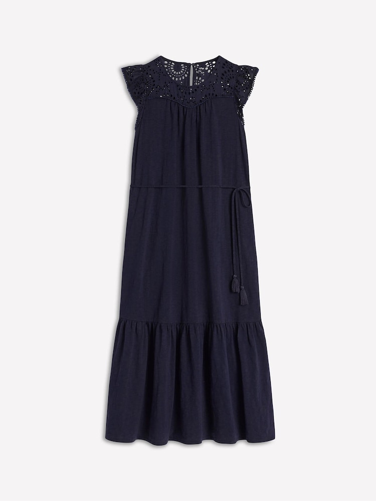 Boden Blue Navy Juliet Broderie 100% Cotton Midi Dress - Image 6 of 6 Boden Blue Navy Juliet Broderie 100% Cotton Midi Dress - Image 6 of 6