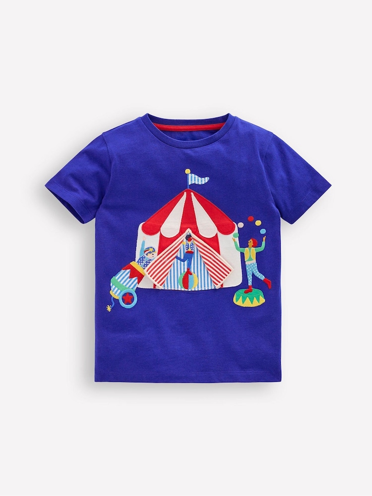 Boden Blue Circus Lift-The-Flap 100% Cotton T-Shirt - Image 2 of 4 Boden Blue Circus Lift-The-Flap 100% Cotton T-Shirt - Image 2 of 4
