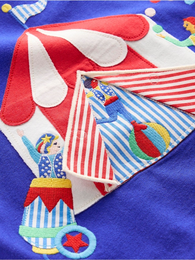 Boden Blue Circus Lift-The-Flap 100% Cotton T-Shirt - Image 4 of 4 Boden Blue Circus Lift-The-Flap 100% Cotton T-Shirt - Image 4 of 4