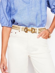 Boden Cream Woven Snaffle Belt - Image 3 of 3