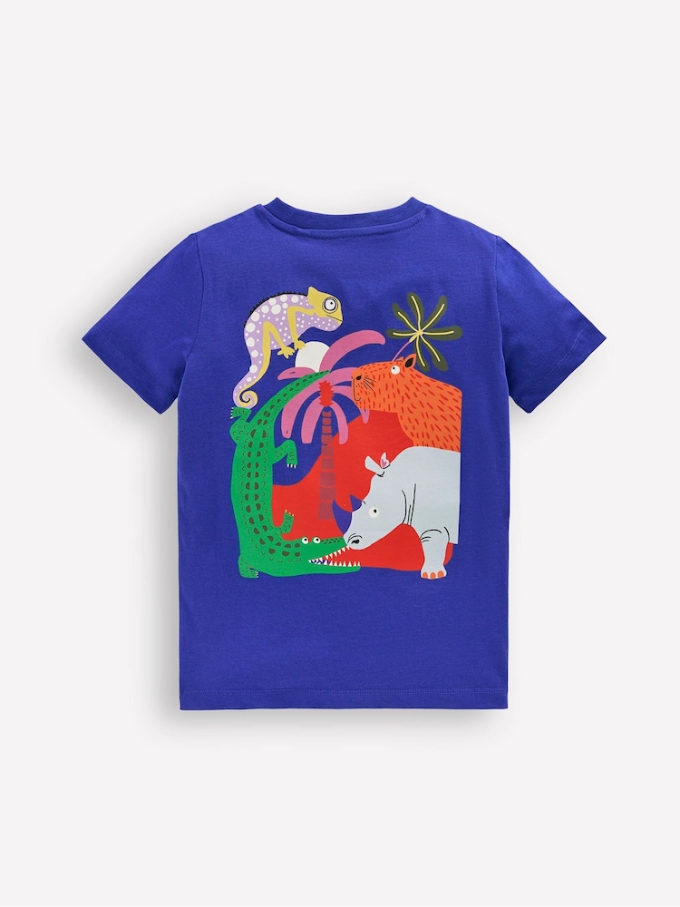 Boden Blue 100% Cotton Front & Back Graphic T-Shirt - Image 2 of 3