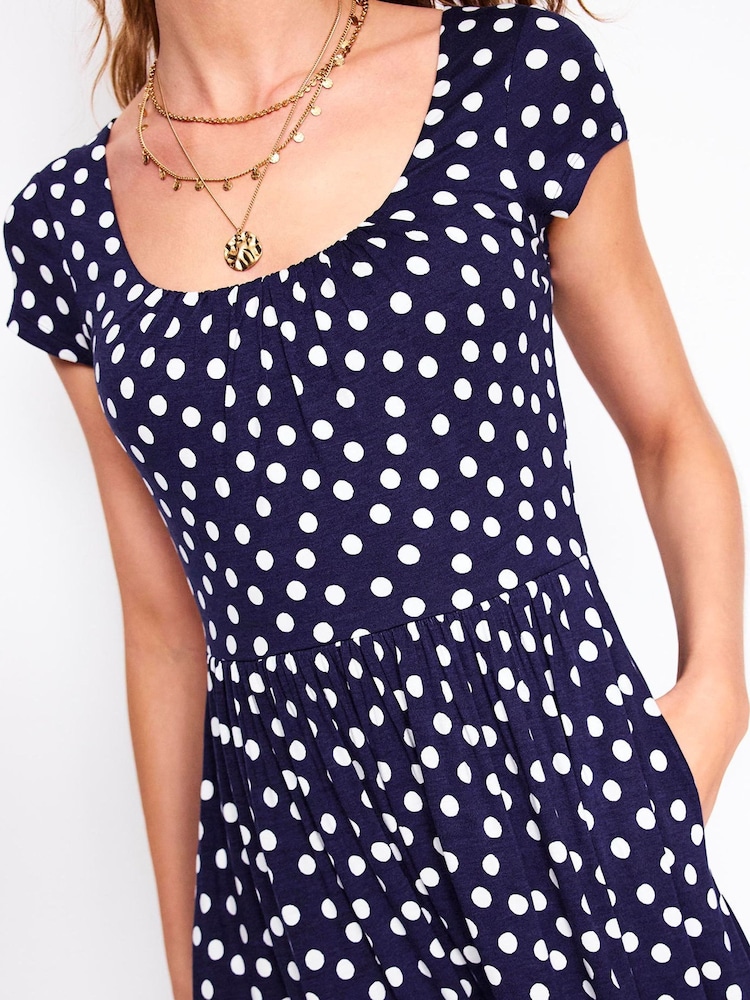 Boden Blue Dark Samantha Scoop Jersey Dress - Image 2 of 4
