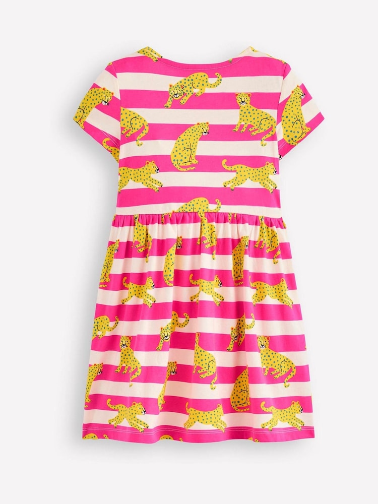 Boden Pink 100% Cotton Heart Pocket Fun Jersey Dress - Image 2 of 3