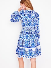 Boden Blue Mya 100% Cotton Short Dress - Image 4 of 7
