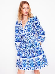 Boden Blue Mya 100% Cotton Short Dress - Image 5 of 7