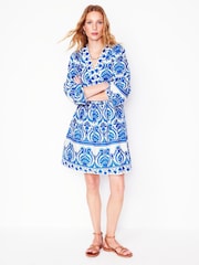 Boden Blue Mya 100% Cotton Short Dress - Image 6 of 7