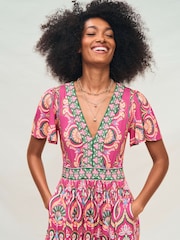 Boden Pink Ellie Flutter Maxi Tea Dress - Image 1 of 6
