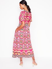 Boden Pink Ellie Flutter Maxi Tea Dress - Image 3 of 6