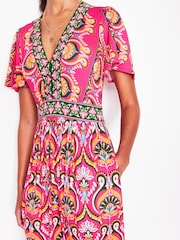 Boden Pink Ellie Flutter Maxi Tea Dress - Image 5 of 6