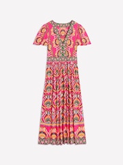 Boden Pink Ellie Flutter Maxi Tea Dress - Image 6 of 6
