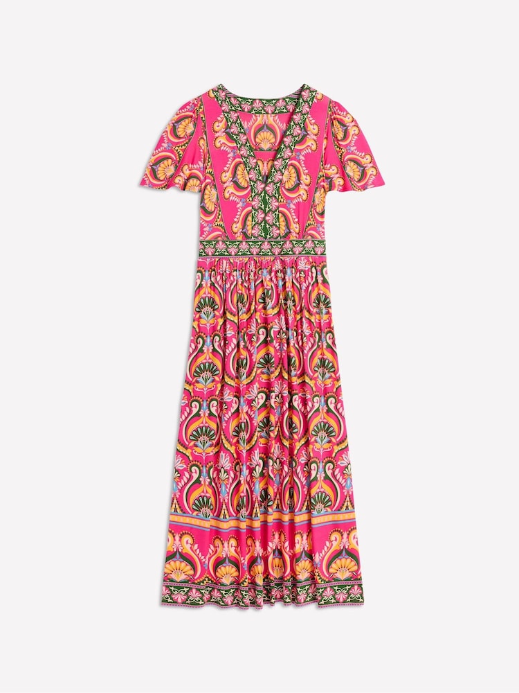 Boden Pink Ellie Flutter Maxi Tea Dress - Image 6 of 6