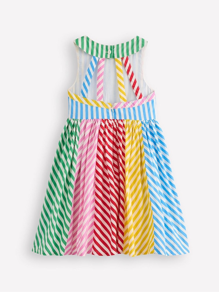 Boden Rainbow Stripe Harlow Back Detail 100% Cotton Dress - Image 3 of 4