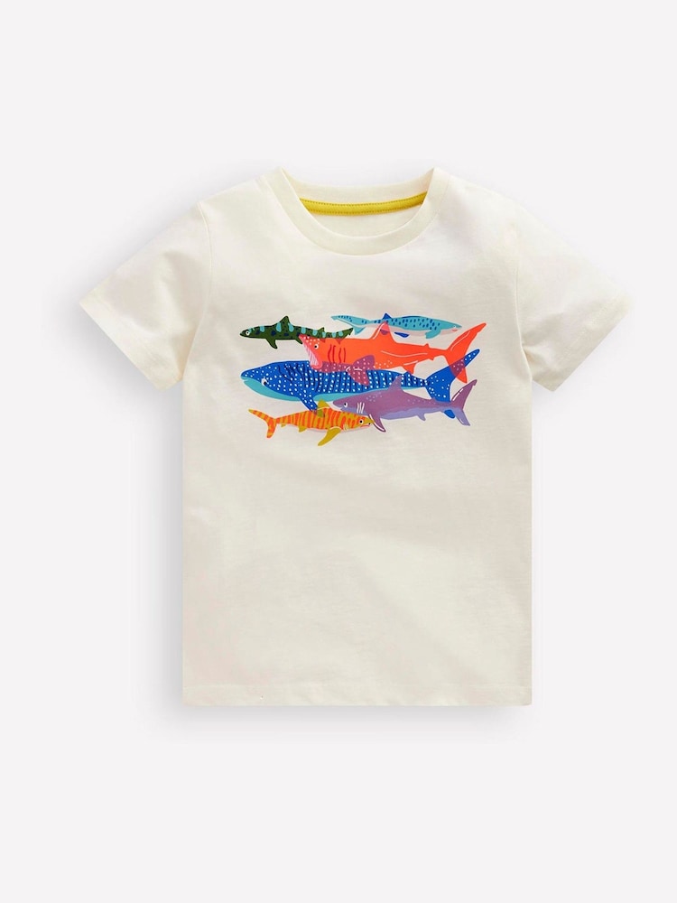 Boden Cream 100% Cotton Riso Graphic T-Shirt - Image 1 of 3