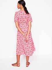 Boden Red Marun Sofia Trim Jersey Midi Dress - Image 1 of 5