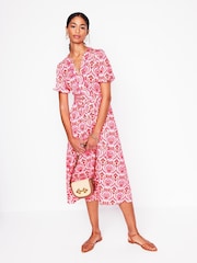 Boden Red Marun Sofia Trim Jersey Midi Dress - Image 4 of 5