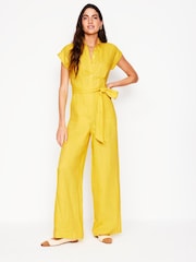 Boden Yellow Colette 100% Linen Jumpsuit - Image 2 of 5
