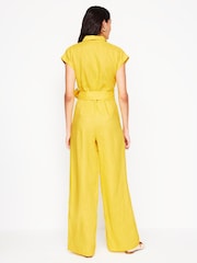 Boden Yellow Colette 100% Linen Jumpsuit - Image 3 of 5