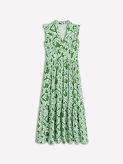 Boden Green Wren Double Cloth 100% Cotton Midi Dress - Image 5 of 5