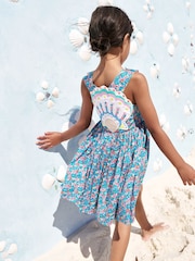 Boden Green Shell Zadie Appliqué 100% Cotton Back Dress - Image 1 of 4
