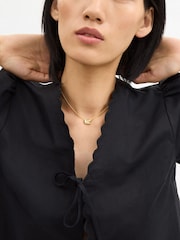 COACH Gold Tone Pearl Signature C Pendant Necklace - Image 3 of 3