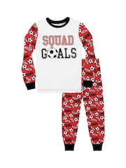 Harry Bear Red Snuggle Fit Squad Goals Football 100% Cotton Pyjamas - Image 1 of 5