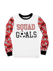 Harry Bear Red Snuggle Fit Squad Goals Football 100% Cotton Pyjamas - Image 2 of 5